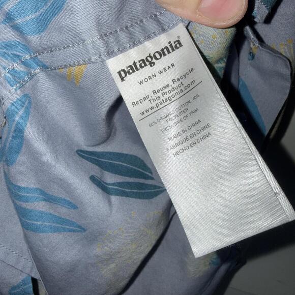 Patagonia Organic Cotton Men's Short Sleeve Button-Up Shirt with Bird Print med - Picture 3 of 5